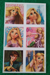 2 Hallmark Disney TANGLED Sticker sheets (Rapunzel/Flynn Rider/Pascal)