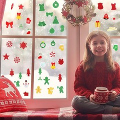 Christmas Glitter Foam Self Adhesive 300 Piece Stickers Decorations Set