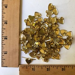 HyGlo Deco Fasteners – Brads – 3/8″ Gold Hearts – 100 – NEW