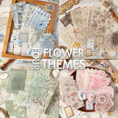 Scrapbook Supplies Kit – 400Pcs Vintage Floral Scrapbook Paper & Junk Journal St