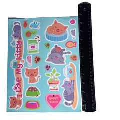 Dog and Cat Colorful Scrapbook Mylar Stickers Puppy Kitty Catnip Leash Meow