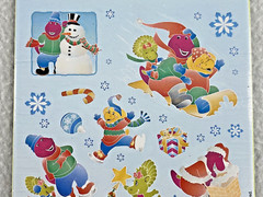 Vintage Christmas Winter Barney Stickers 2 Sheet Pack Stickety Doo Da 2000