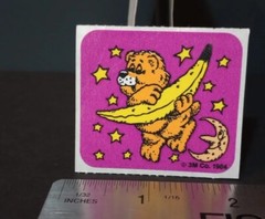 Vintage Stickers 3M Murple SCRATCH AND SNIFF Sticker Mod Bear Banana VTG 80s