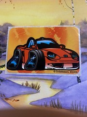 Vintage SmileMakers Red Car Sticker Mod 2×4 Inches