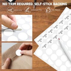 White Dot Stickers 3/4 Inch,Round 1320 Pcs Color-Coding Labels,Sticky Circle Dot