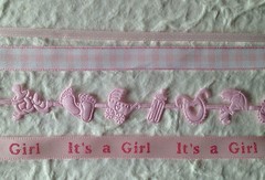 Lot Baby Girl pink Ribbon babies Announcements Scrapbook girls shower Favors