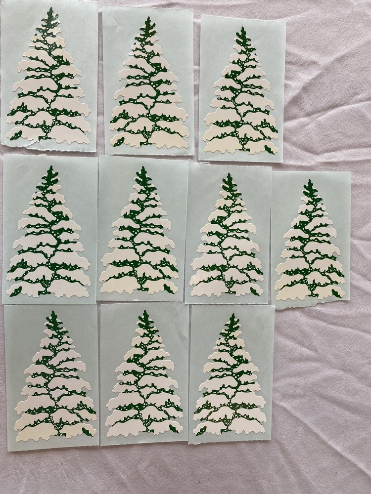 Mrs. Grossman’s Sticker Lot Christmas Snow Pine Tree Vintage 1991 10 Mods Sheet