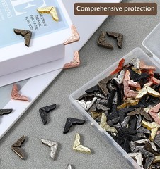 100 Pcs Vintage Metal Book Corner Protectors Decorative Corner Guards for Albums