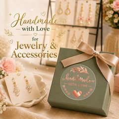 100PCS with Love Stickers, Transparent Rose Gold Foil Labels for Boutique Small