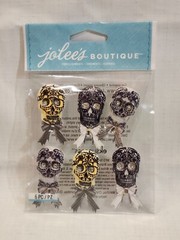 Jolee’s Boutique Scrapbooking Puffy Stickers Black and White Skulls Halloween