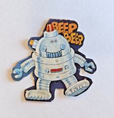 Vtg American Greetings Space Aliens Stickers 1982 AGC Trimmed Robot Earthling