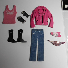 HARLEY DAVIDSON Dimensional Stickers Outfit Pink Leather Denim #9 Open Package