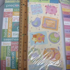Daisy Hill Baby Stickers Scrapbooking Embellishments Words Animals New 3 Sheets