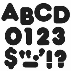 TREND READY LETTERS 2″ CASUAL STYLE BLACK 140 CHARACTERS #T-433 SEADED PACK