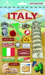 Delightful 2D Italian Travel Stickers – 3 Pack for School and Scrapbooking