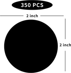 Black Stickers, Dot Stickers 2 Inch, Black Circle Sticker, 350pcs Garage Sale…