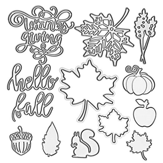 12 Pieces Thanksgiving Metal Cutting Dies Maple Leaf Metal Die Cuts Fall