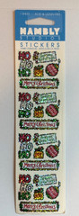 HAMBLY STUDIOS STICKERS PRISMATIC CHRISTMAS HOLIDAY Ho ho ho VINTAGE