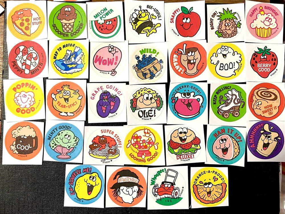 32 Trend Scratch & Sniff Retro Stickers.