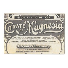 Vintage Citrate Magnesia Ostrom’s Pharmacy Paper Sticker Decal Die Cut