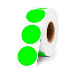 ‎‎1000PCS Fluorescent Green Circle Dot Labels, 1 inch Round Stickers Roll, Ea…