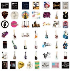 50pcs Guitar Sticker, Music Play Band Country Music, Waterproof, 102