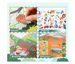 6Pcs Reusable Sticker Books, Sticker Books for Toddlers 2-4 Years, Vehicles Inse