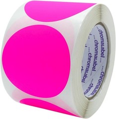 Vibrant 3 Inch Fluorescent Pink Circle Stickers – 500 Count for Easy Labeling