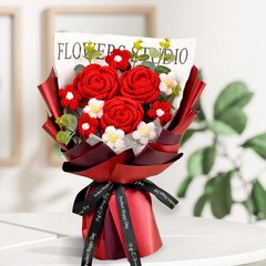 Crochet Flower Bouquet, Crochet Rose Tulip Flowers Bouquet for Mother’s Day.