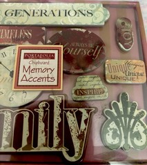 PORTAFOLI Chipboard Memory Accents Generations – Peach Stickers (New)