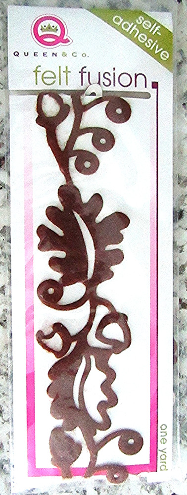 Queen & Co Felt Fusion Embellishments Brown Leaves 3 Feet