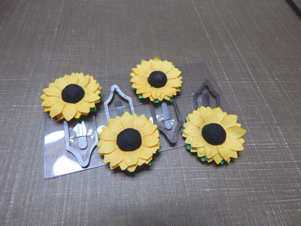 SUNFLOWERS (4) Antique Copper Paper Clips HANDMADE scrapbooking crafts bookmark