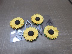 SUNFLOWERS (4) Antique Copper Paper Clips HANDMADE scrapbooking crafts bookmark