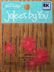 Lot #7 – 5 Packages Jolees Mini Flowers Red Orange Yellow Blue White Scrapbook