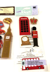 Paper House Jolees Recollections England London Scrapbook Sticker Lot of 3 NEW