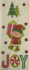 JOY Stickers(11pc)Christmas •Stars•Tree•Winter•Season•Elves •Holiday•Card Making