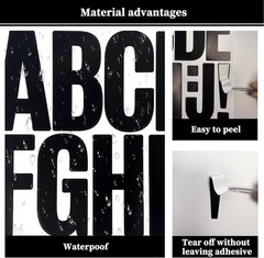8 Sheets Letter Number Stickers, 3 Inch Vinyl Alphabet Stickers, 174 Pieces Self