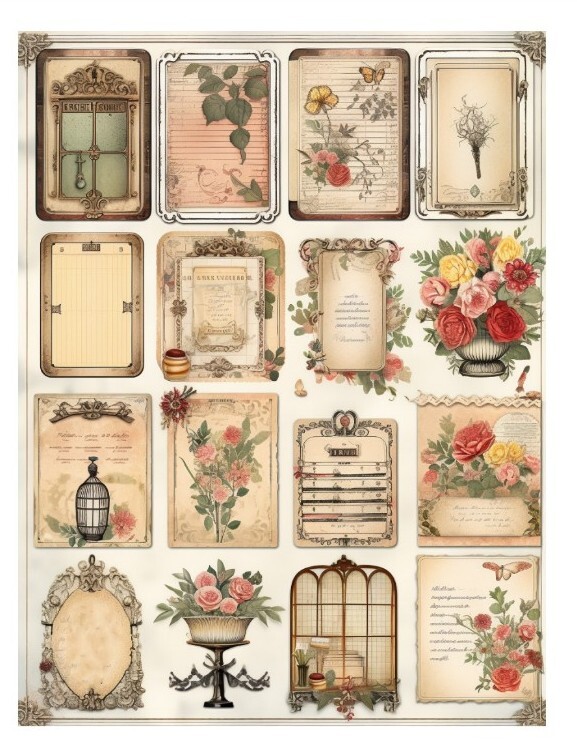 Vintage style Embellishments Junk Journals Scrapbook Usa