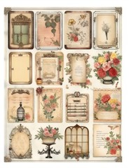 Vintage style Embellishments Junk Journals Scrapbook Usa