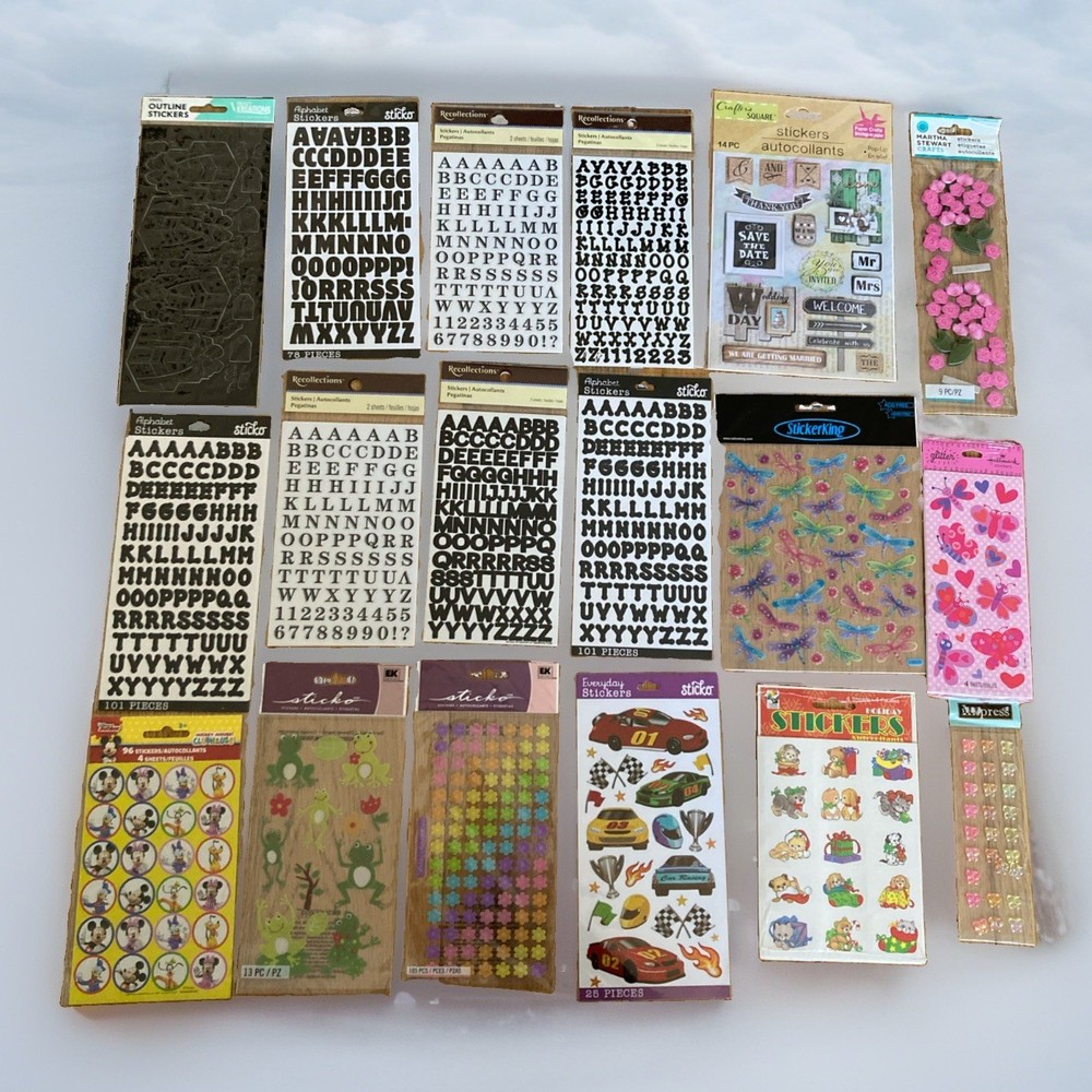 Lot Of 18 NOS Vintage Pkgs Of Stickers Asst Brands + Themes #5