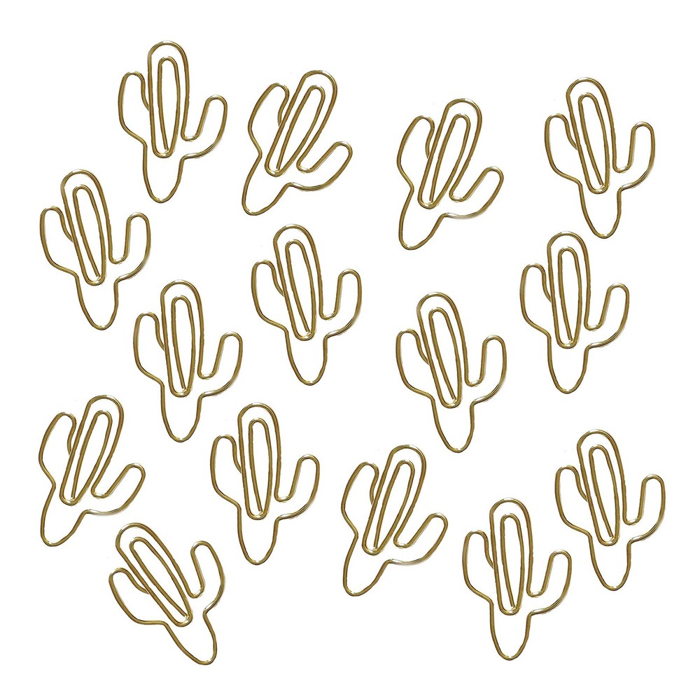 Alice Scott Cactus Paper Clips 15 Gold Designer Fashion Planner Accessory