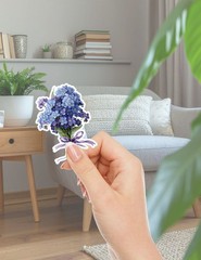 Forget Me Not Bouquet Vinyl Stickers Set Scrapbooking Laptop Water Bottle