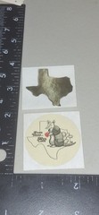 vintage Stickers,TEXAS lot Of 2 Foiled And Themed