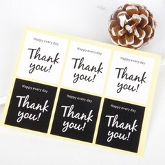 30pcs 5cm Thank You Black N White Kraft Stickers Gift Favour Box Sealed Labels