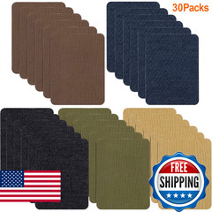30 PCS Iron-On Denim Patches for Clothing & Jeans Repair – 5 Colors, 4.9×3.7″