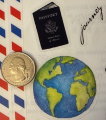 TRAVEL MEMORIES Mylar Stickers (26pc)6”x12”PSX Design•Airplane •Card Making•