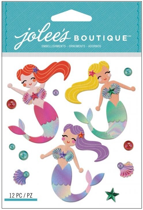 Mermaids, 3D scrapbook sticker – Jolees 50-22059