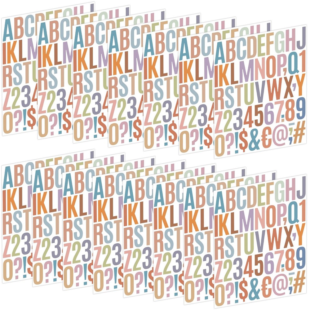 Letter Stickers 15 Sheets 750 PCS Alphabet Number Stickers 2 Inch Vinyl Self