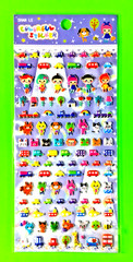 Animals & Transportation Mini Puffy Stickers Pack Cats Dogs People Cars Trains