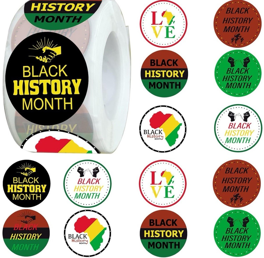 Black History Month Stickers, Birthday, Stationery, 500 Pieces – New – FREE SHIP